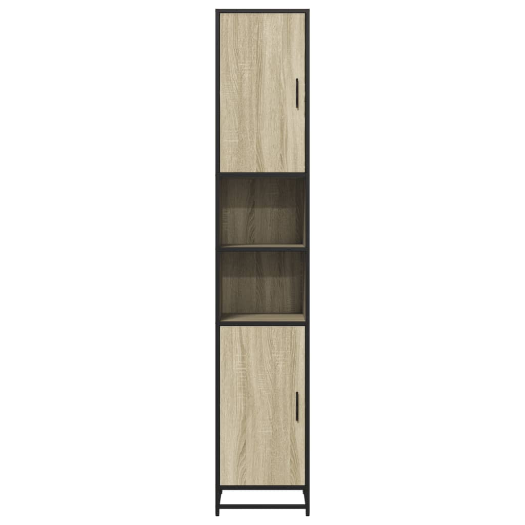 Bathroom Cabinet 35X37.5X188.5 Cm Engineered Wood And Metal