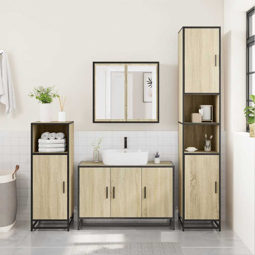 2 Piece Bathroom Furniture Set Engineered Wood
