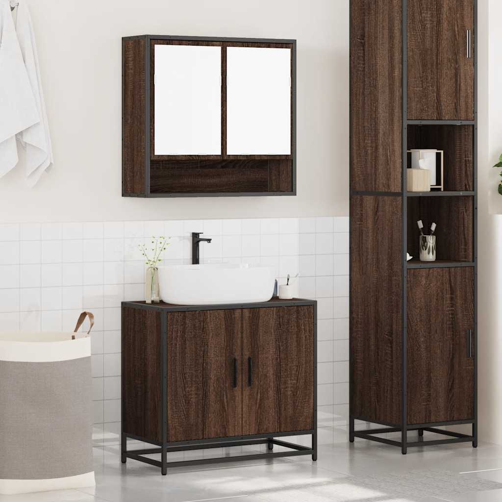 2 Piece Bathroom Furniture Set Engineered Wood