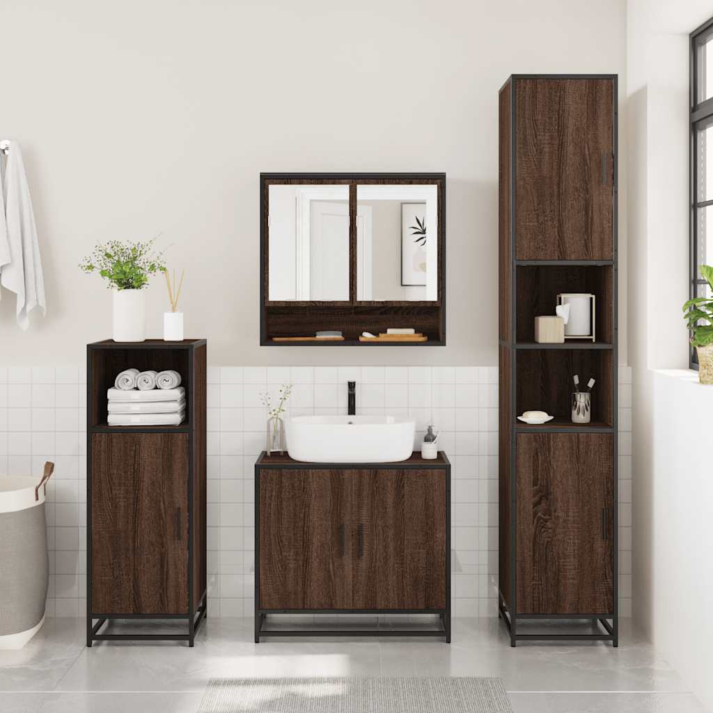 2 Piece Bathroom Furniture Set Engineered Wood