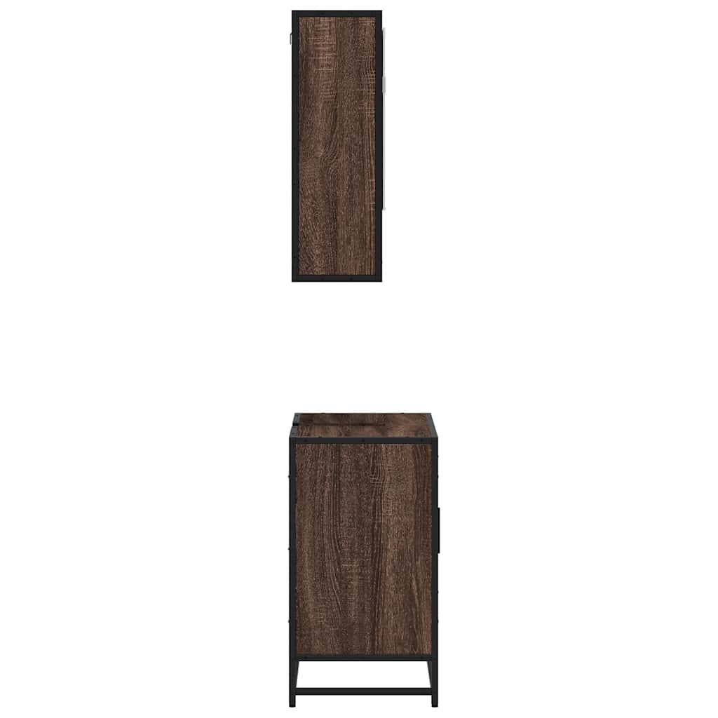 2 Piece Bathroom Furniture Set Engineered Wood