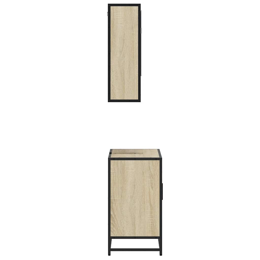 2 Piece Bathroom Furniture Set Engineered Wood