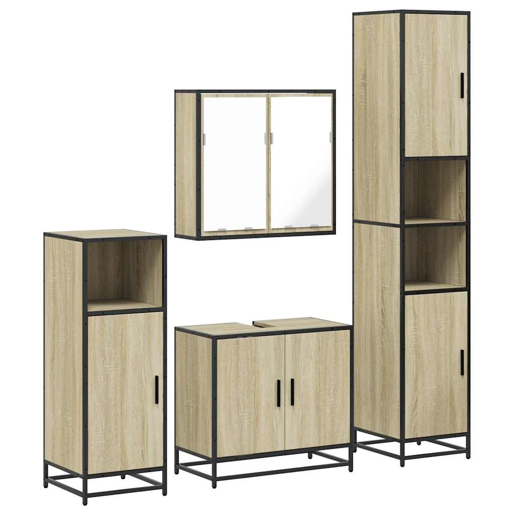 4 Piece Bathroom Furniture Set  Engineered Wood