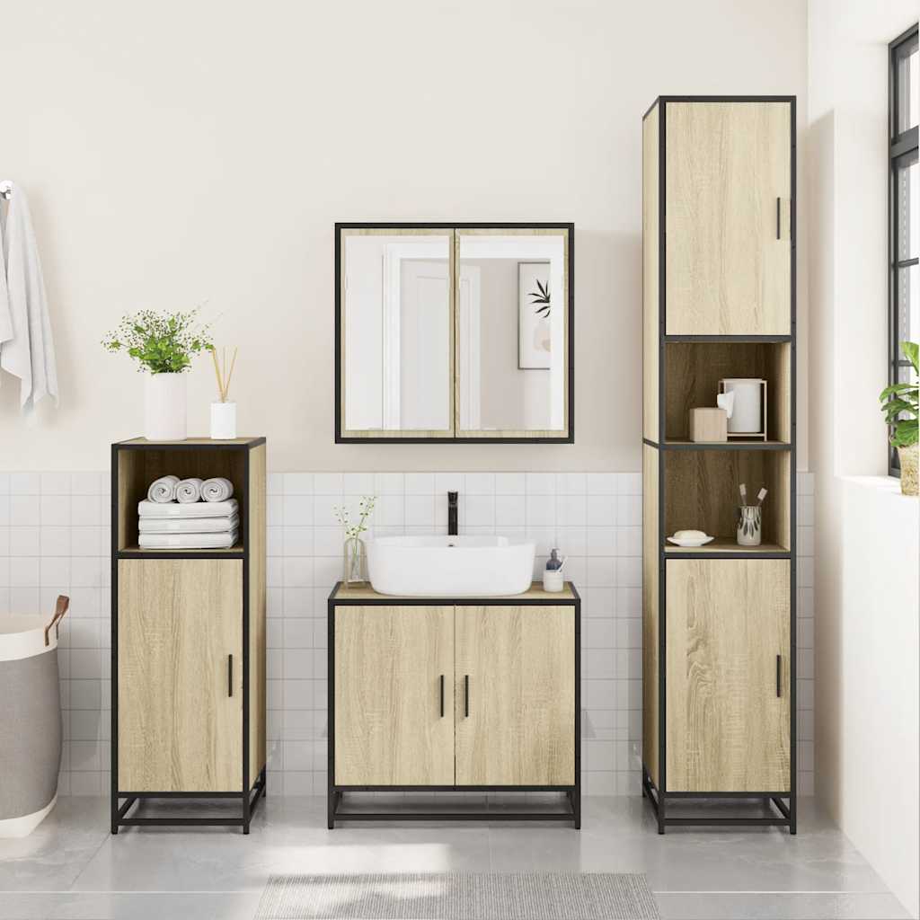 4 Piece Bathroom Furniture Set  Engineered Wood