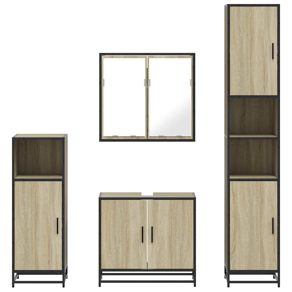 4 Piece Bathroom Furniture Set  Engineered Wood