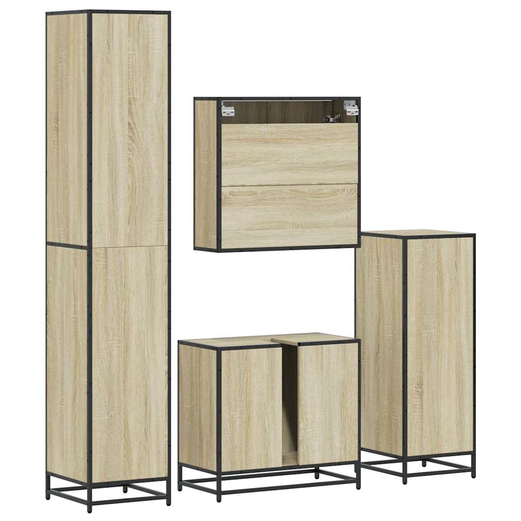 4 Piece Bathroom Furniture Set  Engineered Wood
