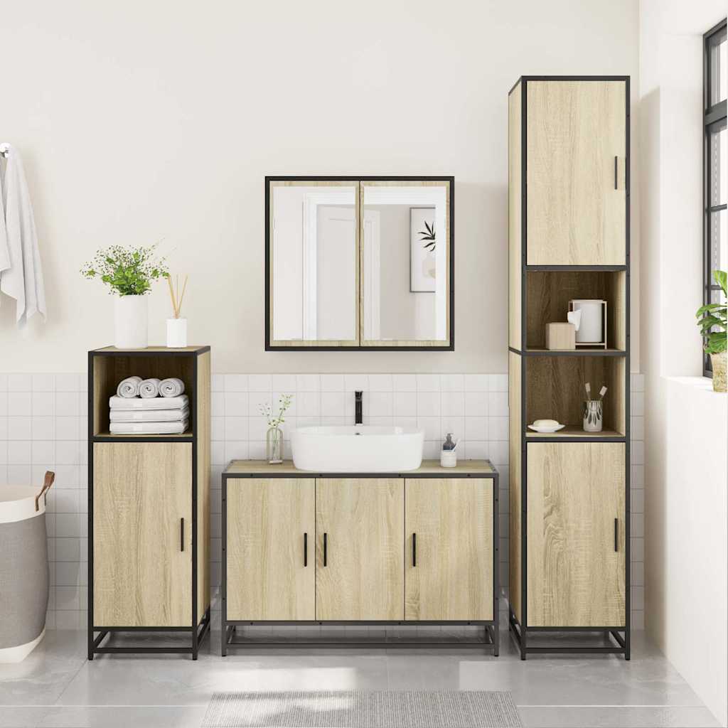 4 Piece Bathroom Furniture Set  Engineered Wood
