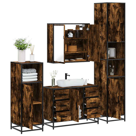 4 Piece Bathroom Furniture Set  Engineered Wood