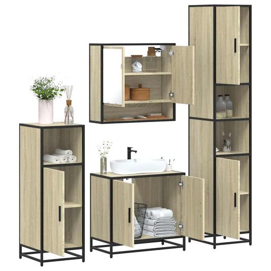 4 Piece Bathroom Furniture Set  Engineered Wood