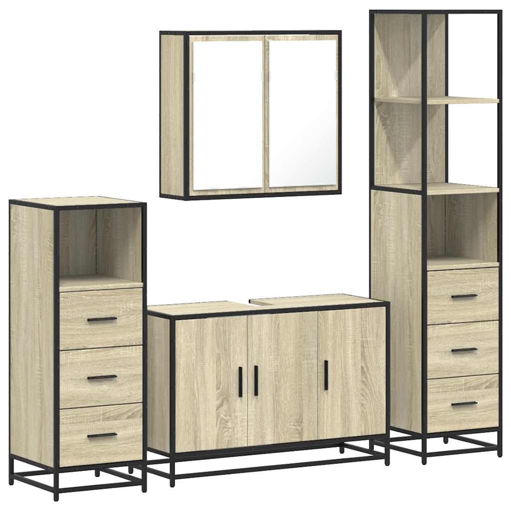 4 Piece Bathroom Furniture Set  Engineered Wood