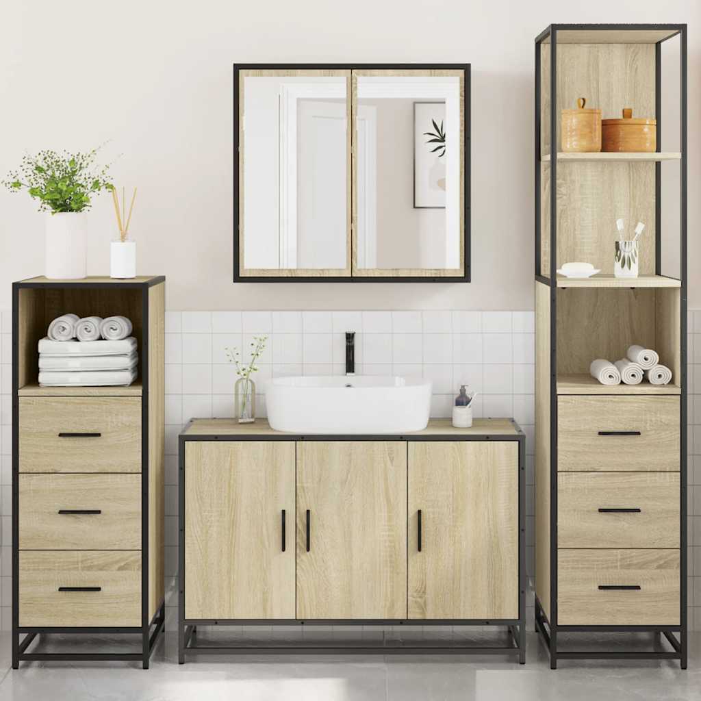 4 Piece Bathroom Furniture Set  Engineered Wood