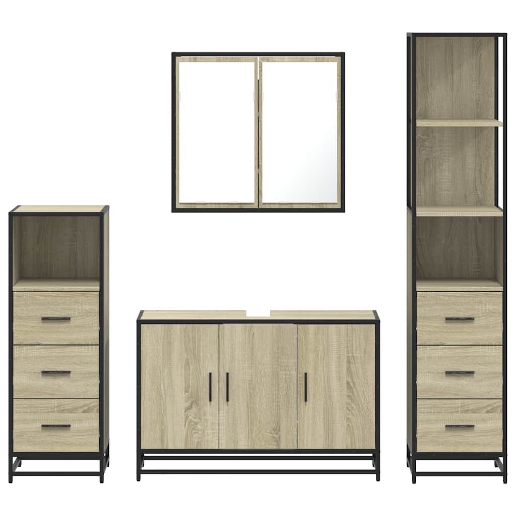 4 Piece Bathroom Furniture Set  Engineered Wood