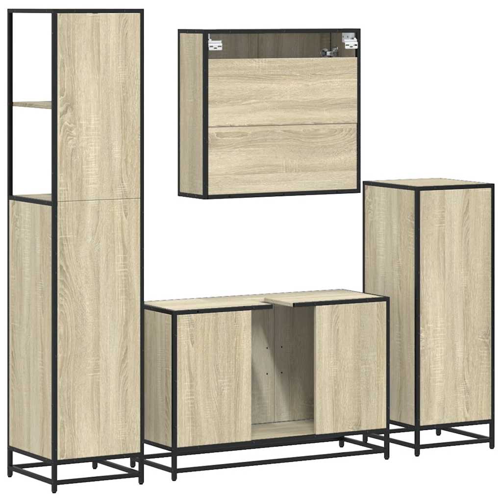 4 Piece Bathroom Furniture Set  Engineered Wood