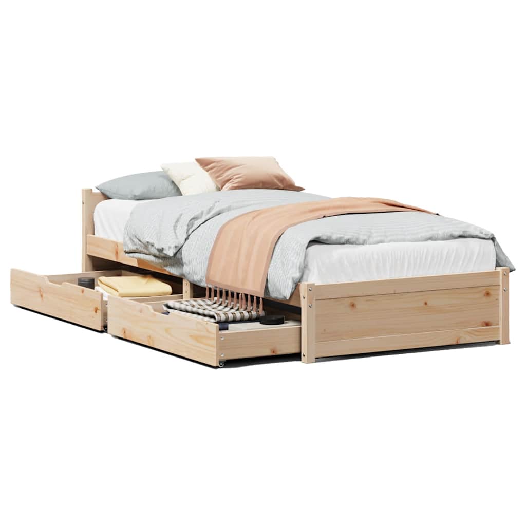 Bed Frame Without Mattress Solid Wood Pine
