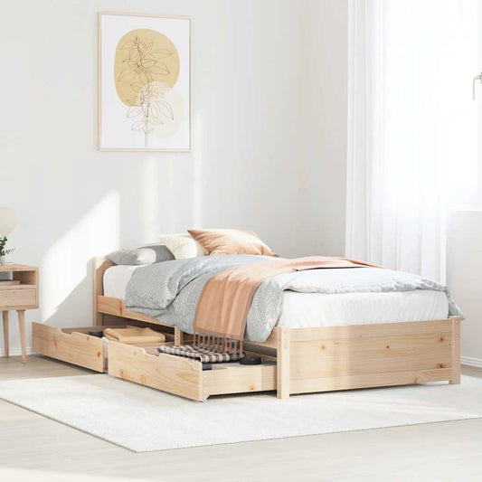 Bed Frame Without Mattress Solid Wood Pine