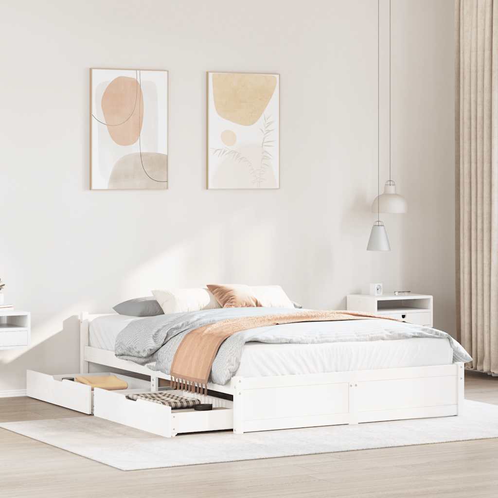 Bed Frame Without Mattress Solid Wood Pine