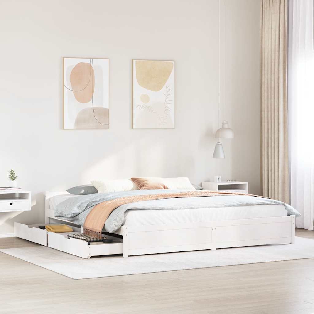 Bed Frame Without Mattress Solid Wood Pine