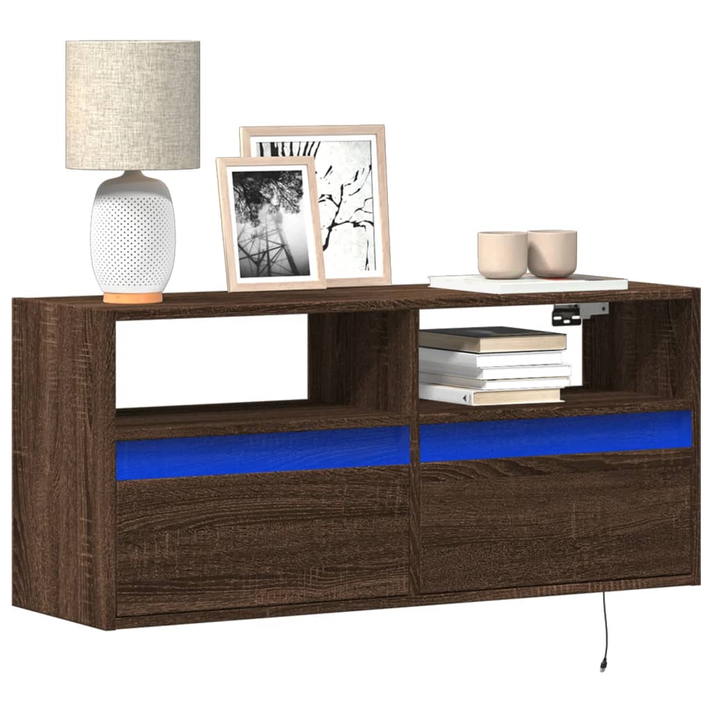 Tv Wall Cabinet With Led 180X31X45 Cm