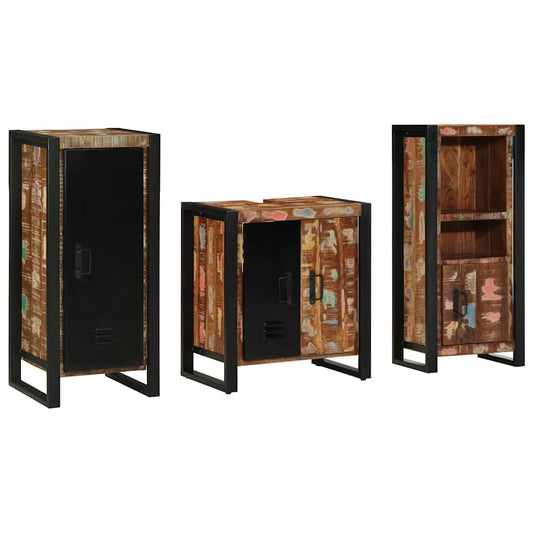 Bathroom Furniture Set 3 Pcs Multicolour