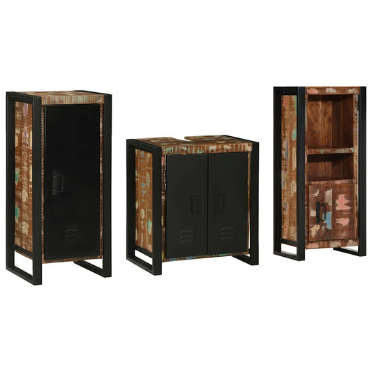 Bathroom Furniture Set 3 Pcs Multicolour