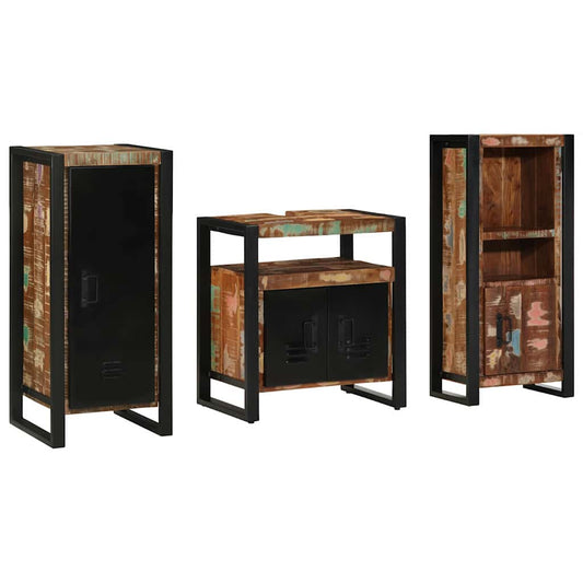 Bathroom Furniture Set 3 Pcs Multicolour