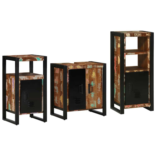 Bathroom Furniture Set 3 Pcs Multicolour