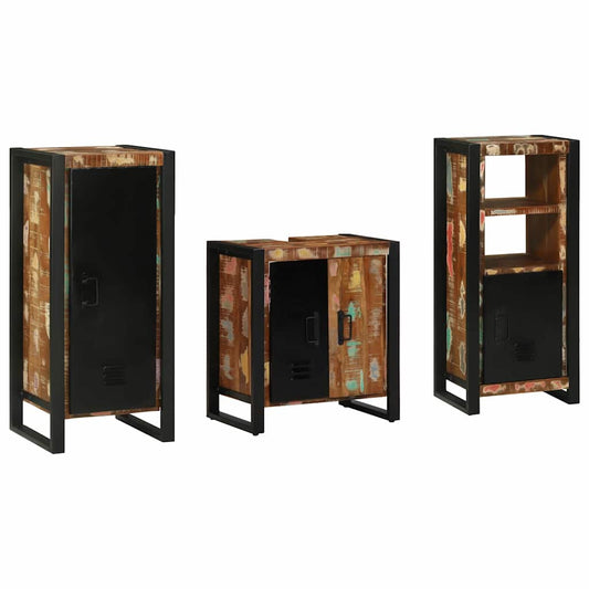 Bathroom Furniture Set 3 Pcs Multicolour