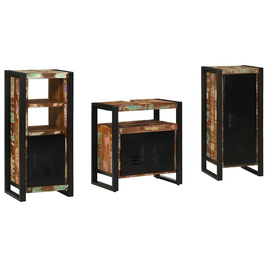 Bathroom Furniture Set 3 Pcs Multicolour