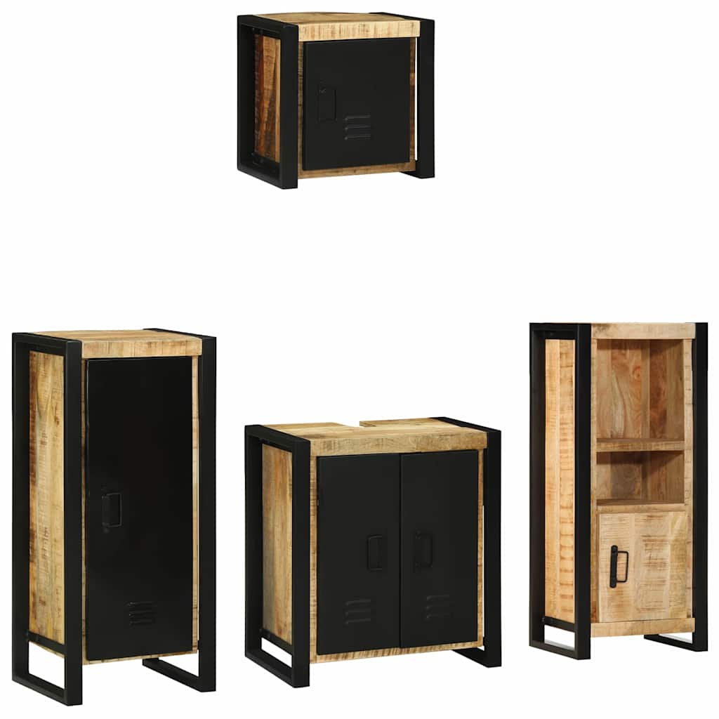 Bathroom Furniture Set 4 Pcs Multicolour Solid