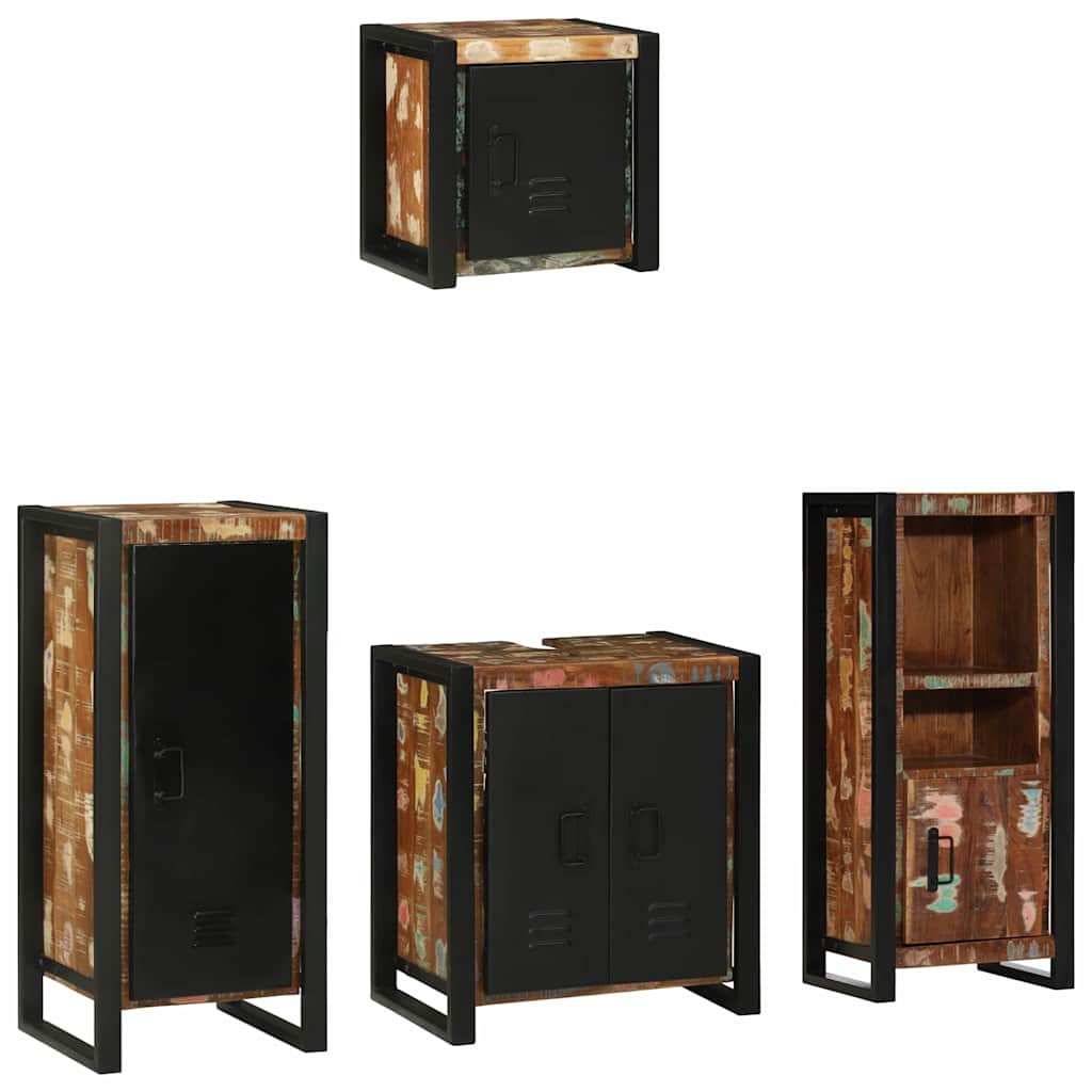 Bathroom Furniture Set 4 Pcs Multicolour Solid