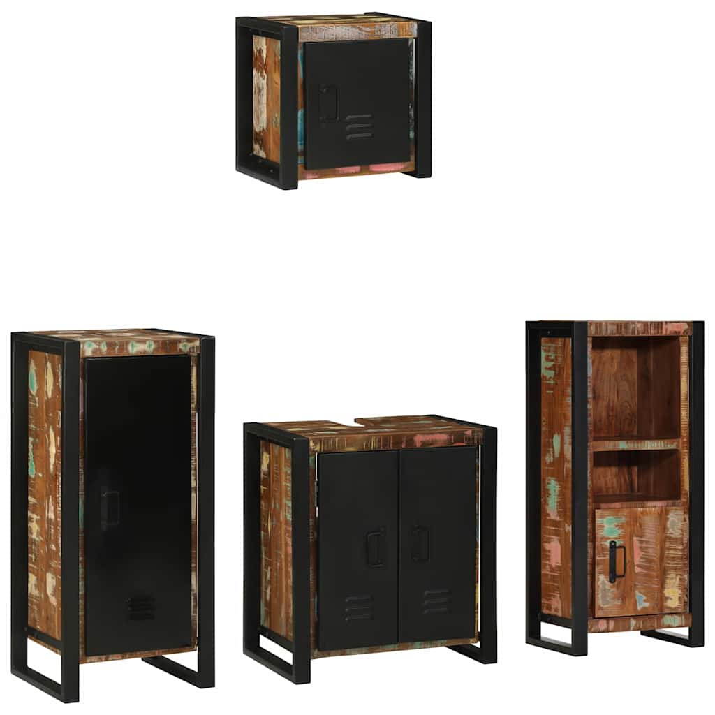 Bathroom Furniture Set 4 Pcs Multicolour Solid