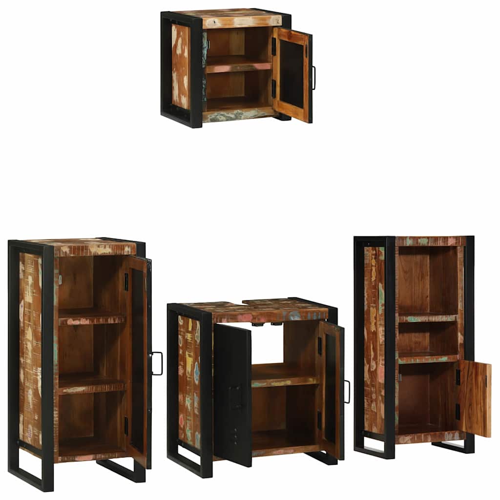 Bathroom Furniture Set 4 Pcs Multicolour Solid