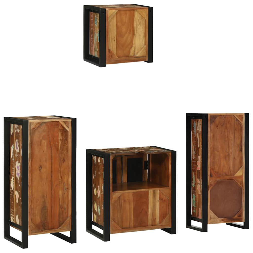 Bathroom Furniture Set 4 Pcs Multicolour Solid