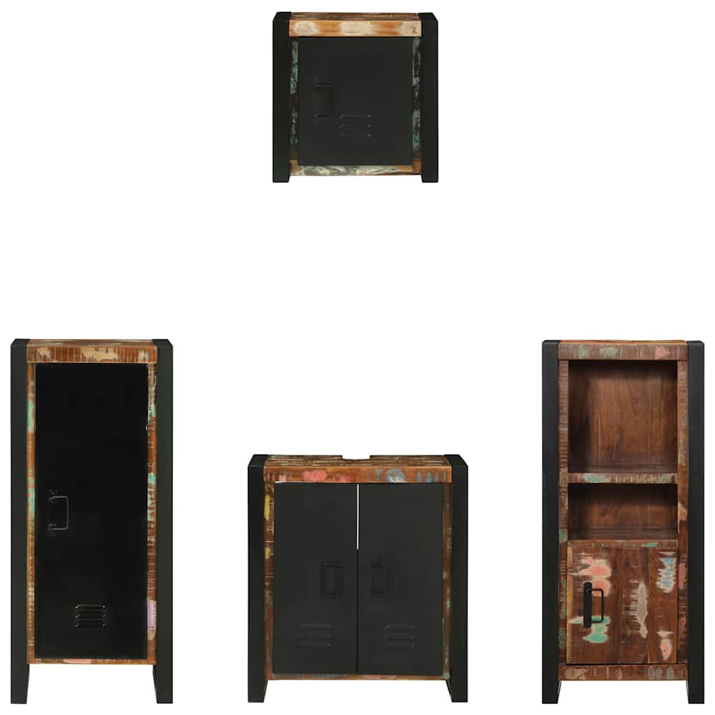Bathroom Furniture Set 4 Pcs Multicolour Solid