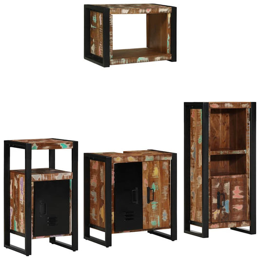 Bathroom Furniture Set 4 Pcs Multicolour