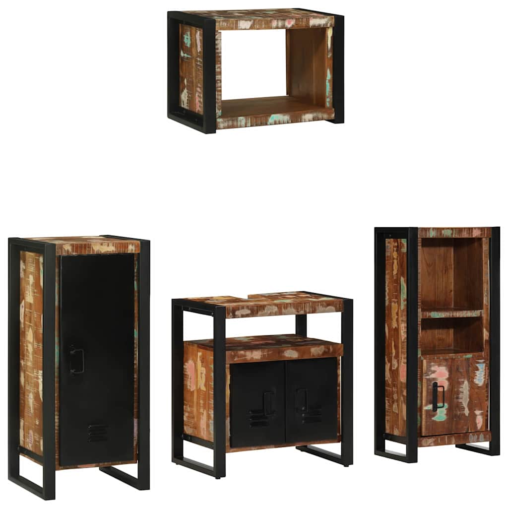 Bathroom Furniture Set 4 Pcs Multicolour