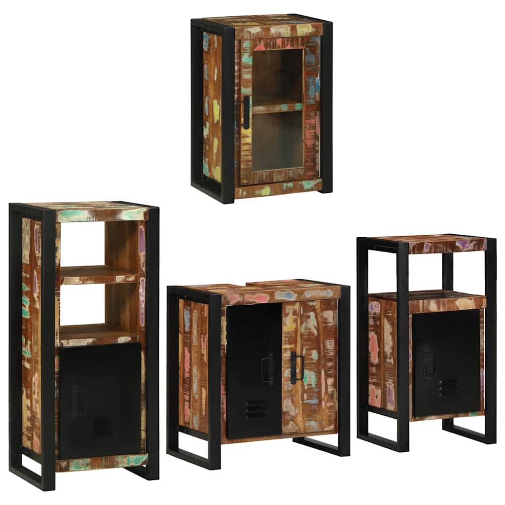 Bathroom Furniture Set 4 Pcs Multicolour