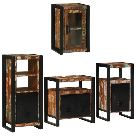 Bathroom Furniture Set 4 Pcs Multicolour