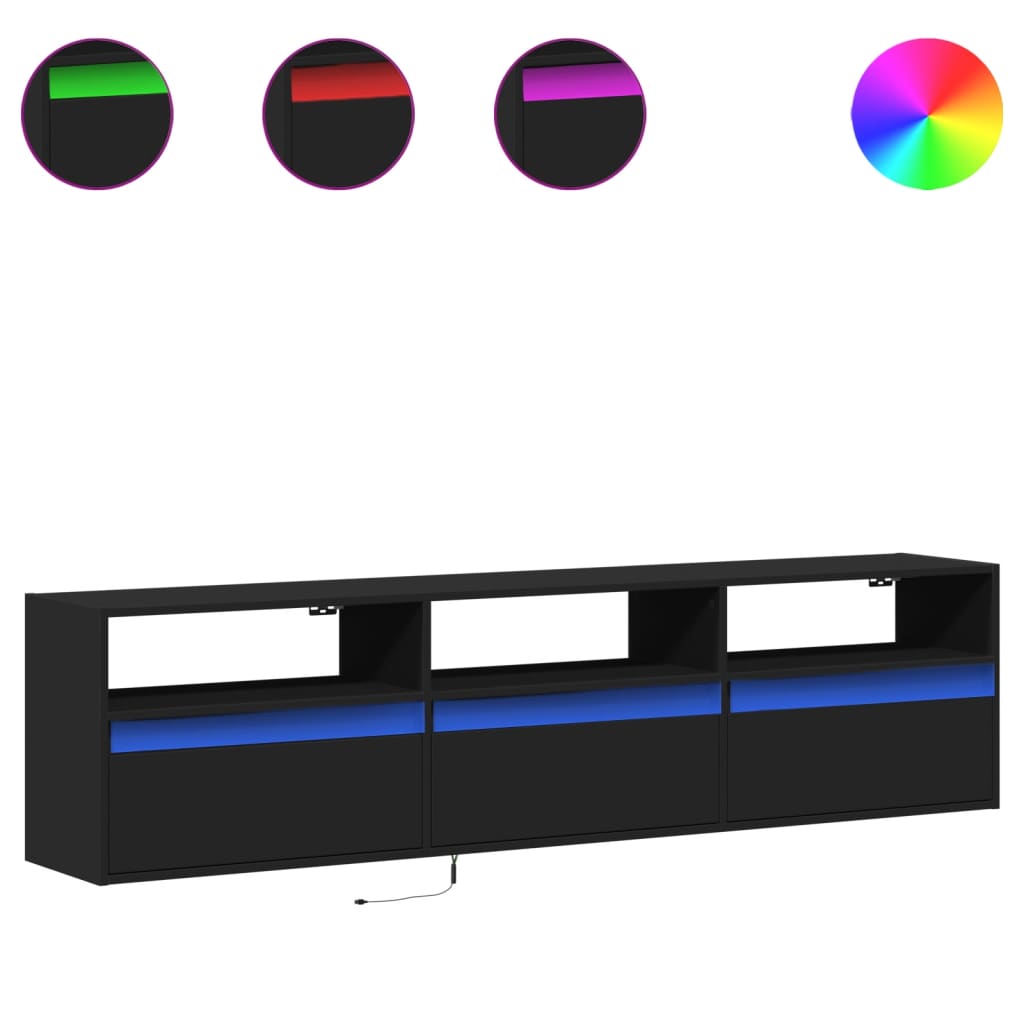 Tv Wall Cabinet With Led 180X31X45 Cm