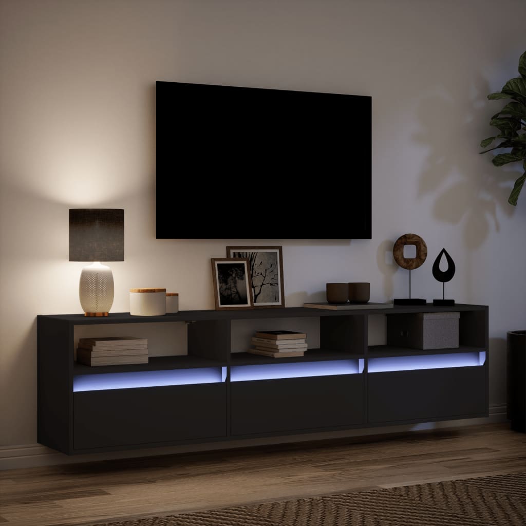 Tv Wall Cabinet With Led 180X31X45 Cm