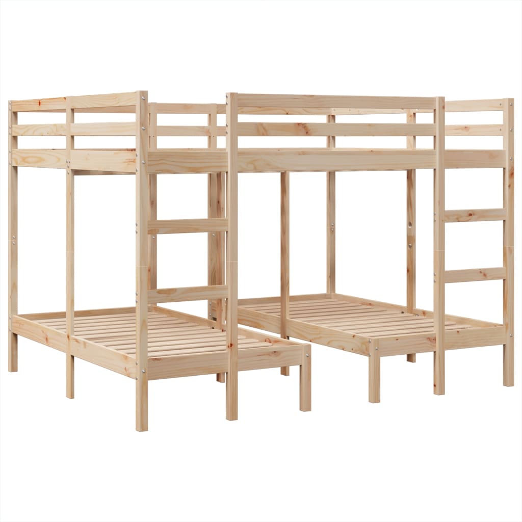 Triple Bunk Bed Frame Solid Wood Pine