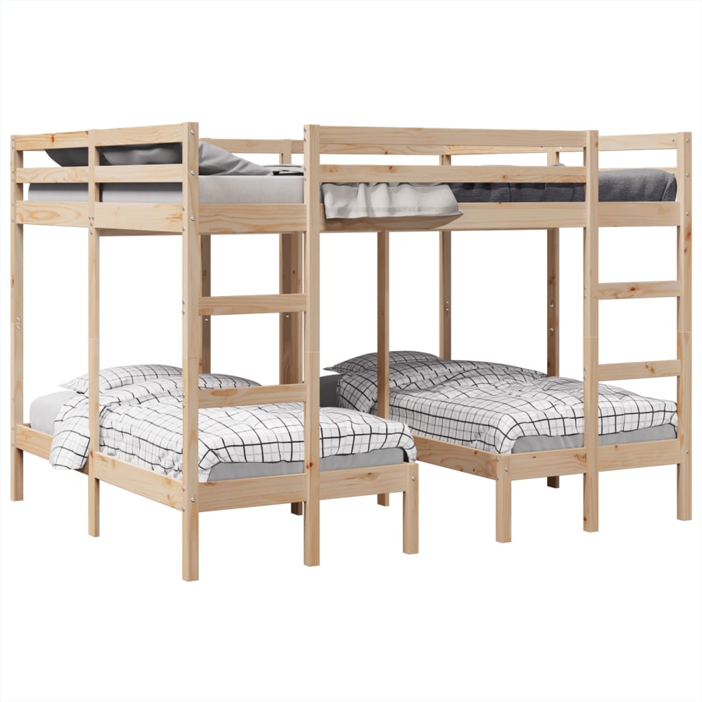 Triple Bunk Bed Frame Solid Wood Pine