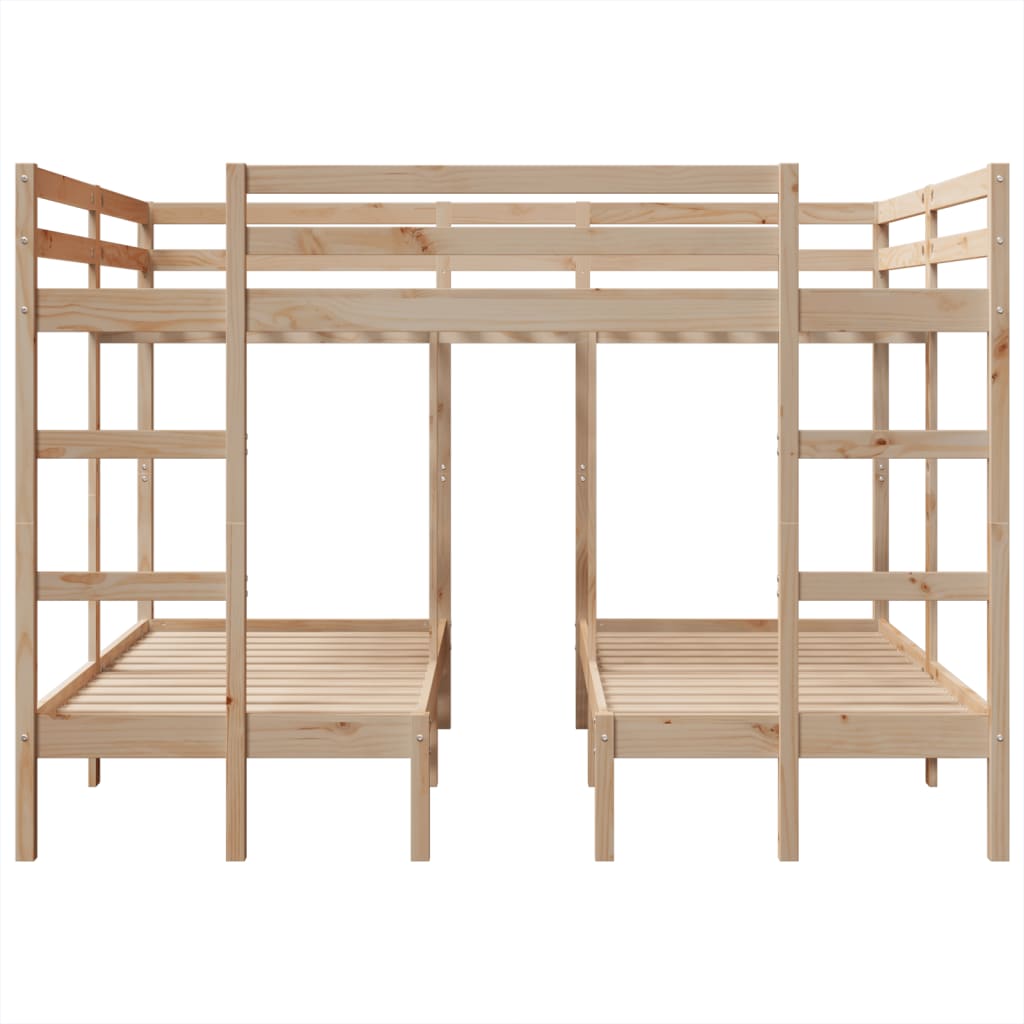 Triple Bunk Bed Frame Solid Wood Pine