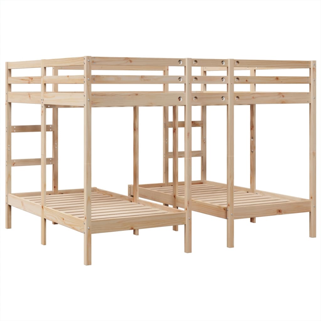 Triple Bunk Bed Frame Solid Wood Pine