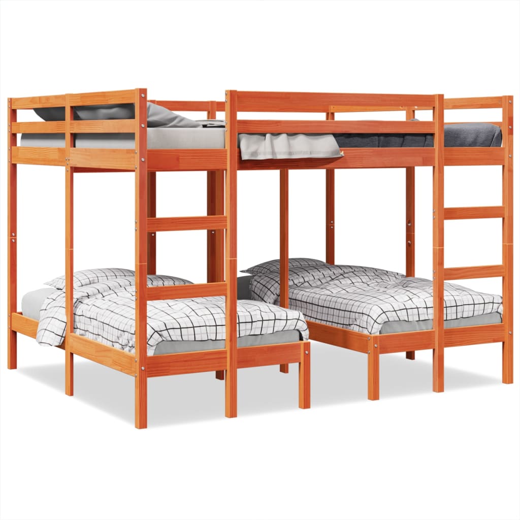 Triple Bunk Bed Frame Solid Wood Pine