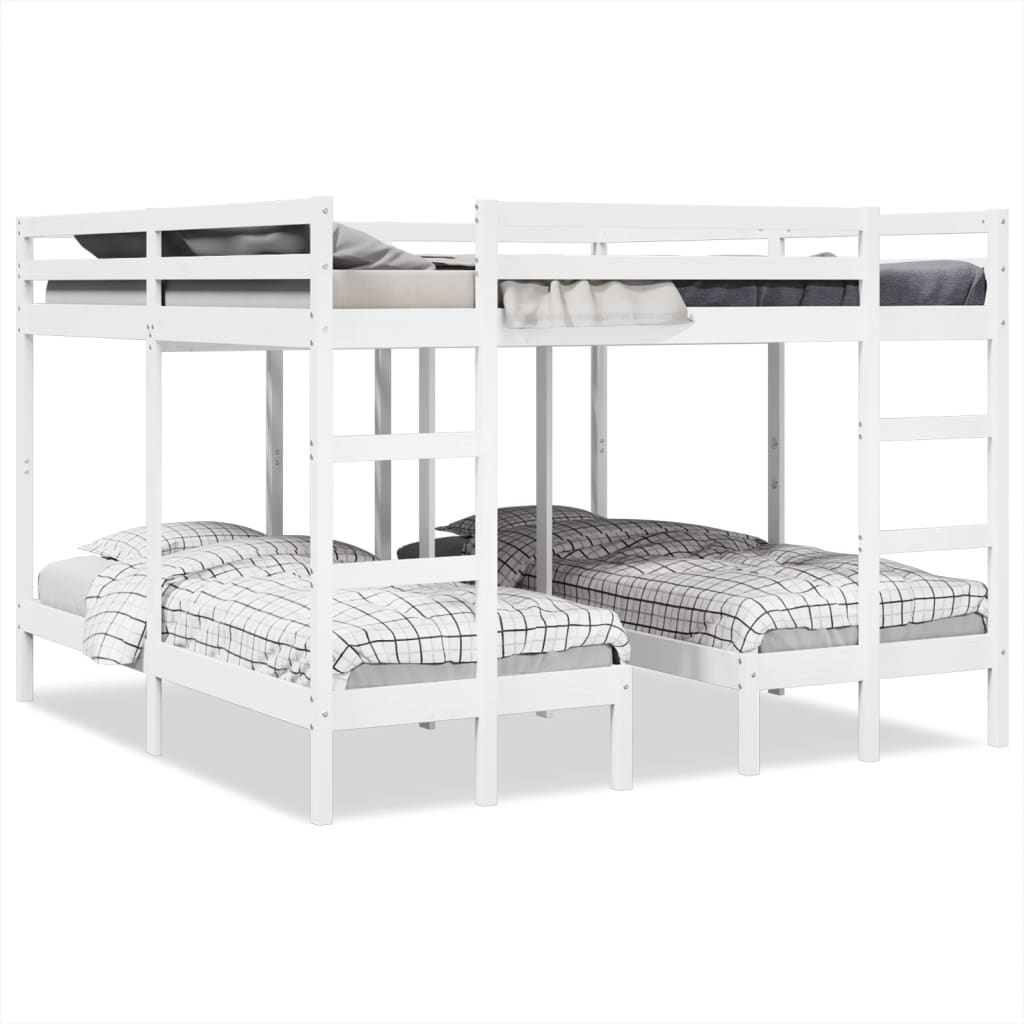 Triple Bunk Bed Frame Solid Wood Pine