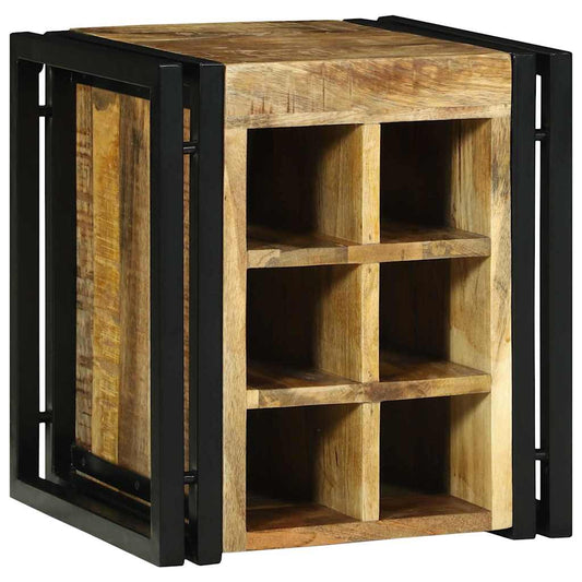 Wine Rack Brown Solid Mango Wood