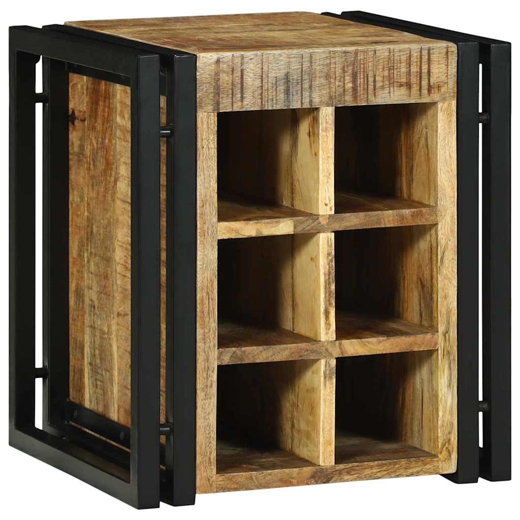 Wine Rack Brown Solid Mango Wood
