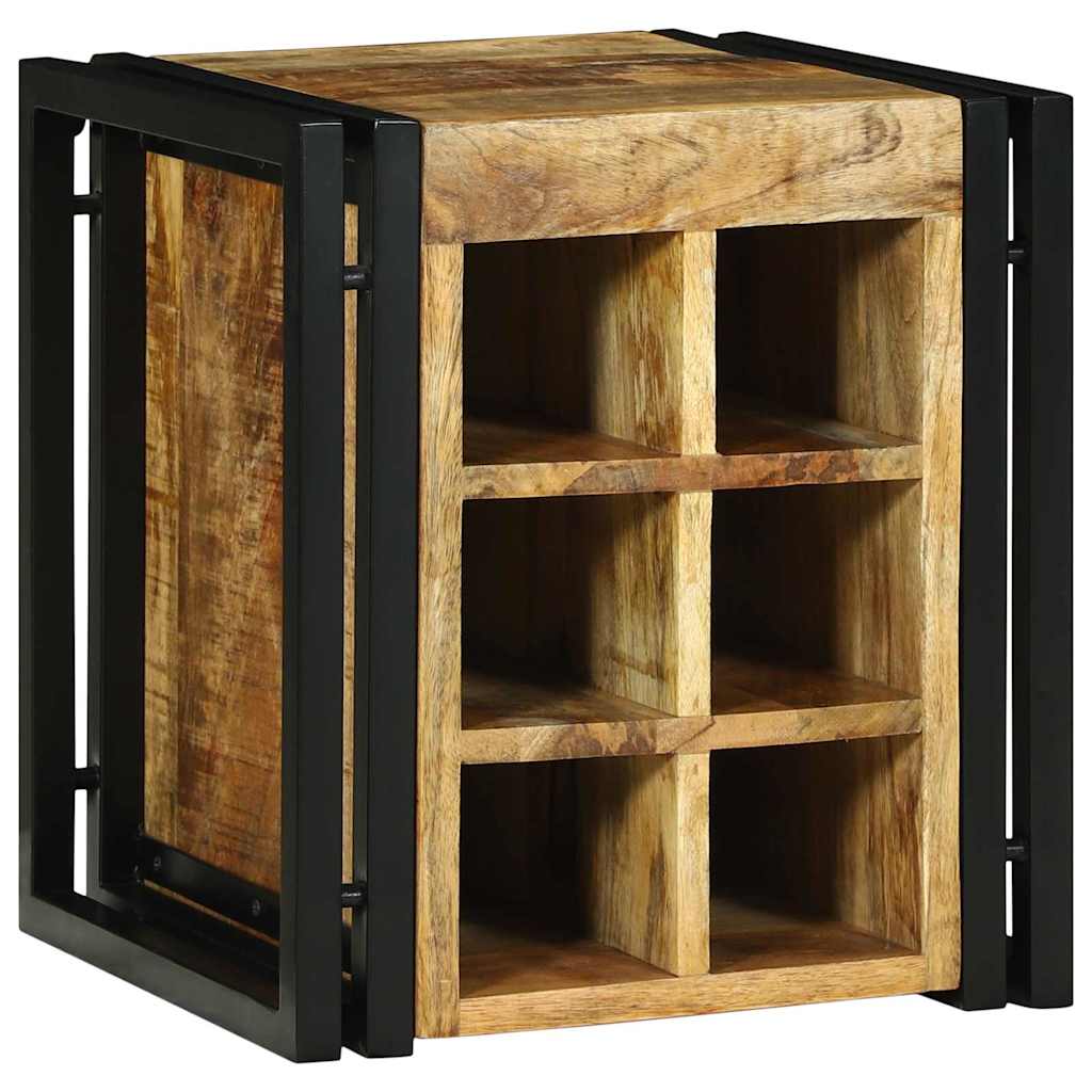 Wine Rack Brown Solid Mango Wood