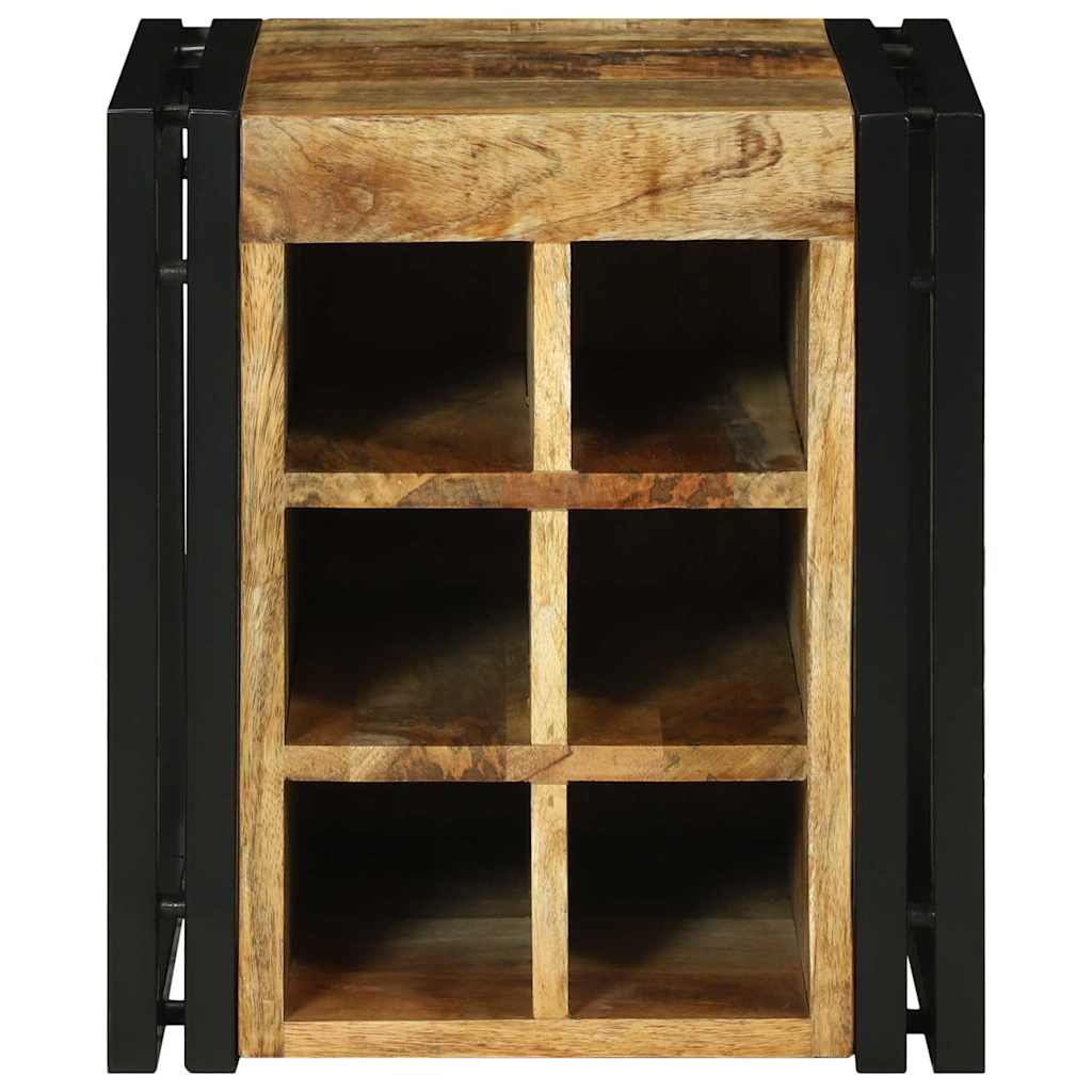 Wine Rack Brown Solid Mango Wood